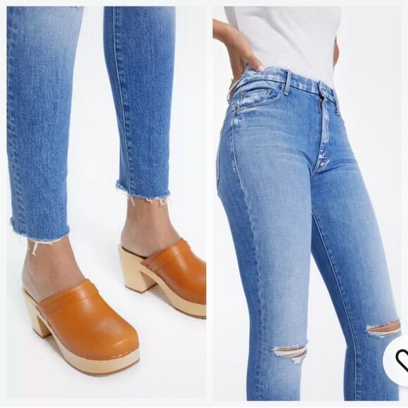 MOTHER Blue Distressed Skinny Jeans - Picture 4 of 7